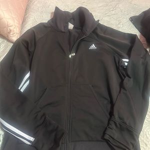 Adidas Classic Track Jacket Womens Med Full Zip Lightweight Run GYM Lift.